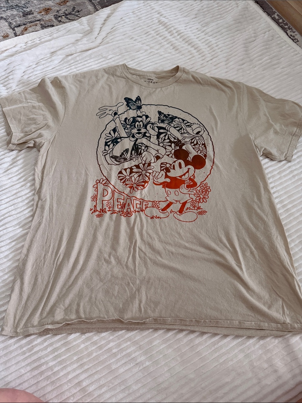 Disney Beige Tee with Black Mickey Branding